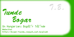 tunde bogar business card